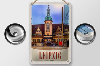 Panneau de voyage en étain 12x18cm, panneau d'architecture d'église de Leipzig, allemagne 2