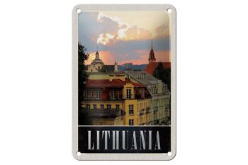Panneau de voyage en étain 12x18cm, panneau de peinture de bâtiment médiéval de lituanie 1