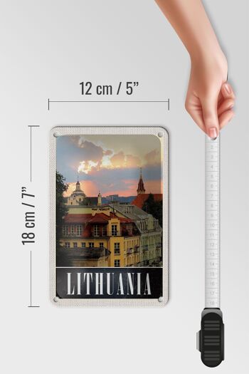 Panneau de voyage en étain 12x18cm, panneau de peinture de bâtiment médiéval de lituanie 5