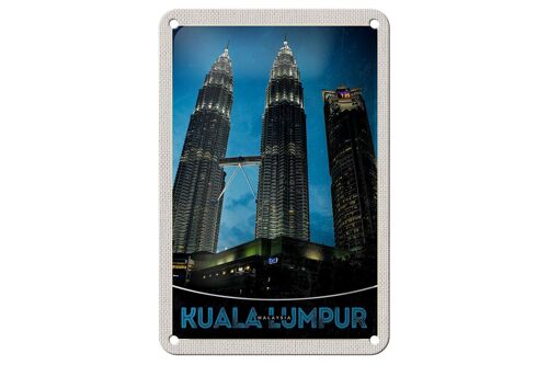 Blechschild Reise 12x18cm Kuala Lumpur Malaysia Wolkenkratzer Schild