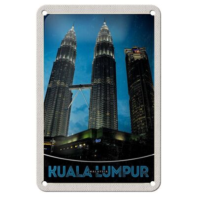 Blechschild Reise 12x18cm Kuala Lumpur Malaysia Wolkenkratzer Schild