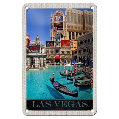 Targa in metallo da viaggio 12x18 cm Las Vegas Boat Tour USA Casino America Sign