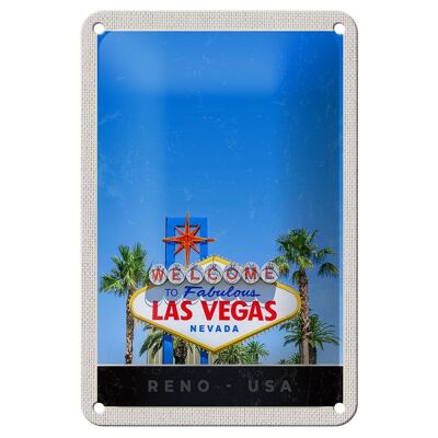 Targa in metallo da viaggio 12x18 cm Las Vegas Nevada America USA Cartello casinò