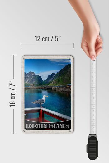 Panneau de voyage en étain 12x18cm, panneau de maison de rivière de l'île Lofoten en norvège 5