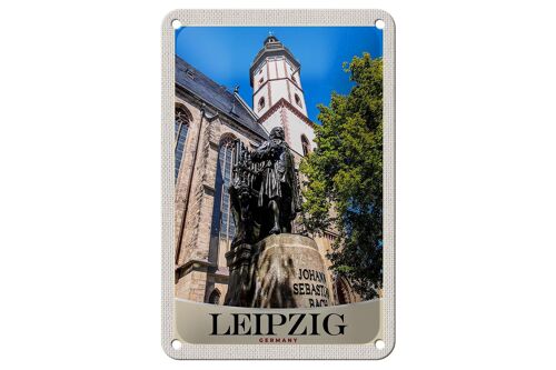 Blechschild Reise 12x18cm Leipzig Skulptur Johann Sebastian Bach Schild