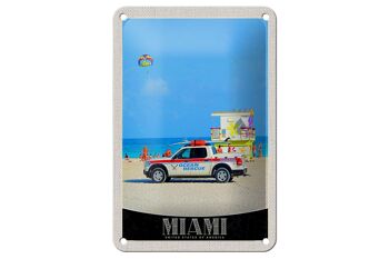 Panneau de voyage en étain 12x18cm, panneau de voiture de sauvetage en océan, Miami, états-unis, amérique 1