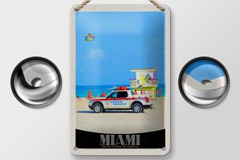Panneau de voyage en étain 12x18cm, panneau de voiture de sauvetage en océan, Miami, états-unis, amérique 2