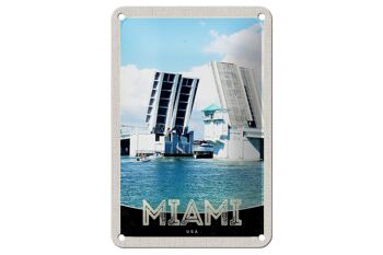 Signe de voyage en étain, 12x18cm, Miami, amérique, états-unis, pont, navires, signe de mer 1