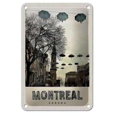 Targa in metallo da viaggio 12x18 cm Montreal Canada Europa Ombrello