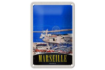 Panneau de voyage en étain, 12x18cm, panneau de grande roue de la ville de Marseille France 1