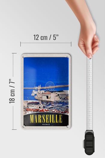 Panneau de voyage en étain, 12x18cm, panneau de grande roue de la ville de Marseille France 5