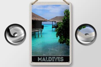 Panneau de voyage en étain 12x18cm, panneau solaire de mer de l'île des Maldives 2