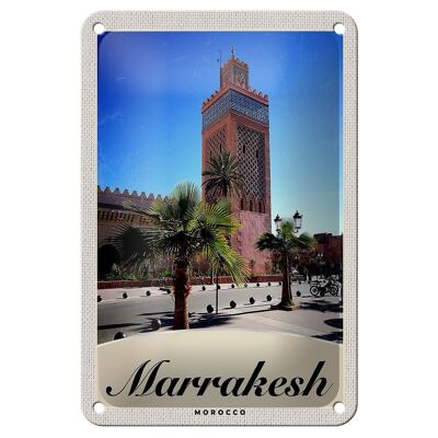 Targa in metallo da viaggio 12x18 cm Marrakesh Marocco Cultura