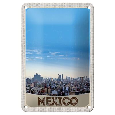 Blechschild Reise 12x18cm Aussicht auf Mexiko Amerika USA Urlaub Schild