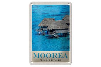 Panneau de voyage en étain, 12x18cm, île de Moorea, Pacifique Sud, vacances, plage 1