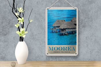 Panneau de voyage en étain, 12x18cm, île de Moorea, Pacifique Sud, vacances, plage 4