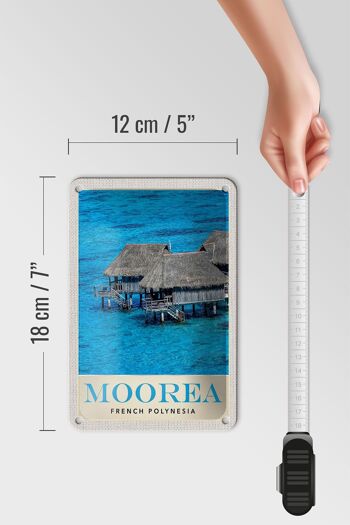Panneau de voyage en étain, 12x18cm, île de Moorea, Pacifique Sud, vacances, plage 5