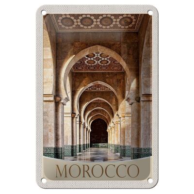 Cartel de chapa de viaje, 12x18cm, Marruecos, África, Medina, pasillo