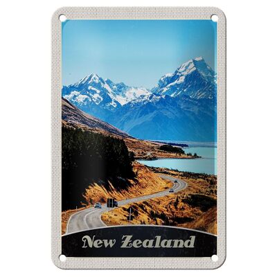 Targa in metallo da viaggio 12x18 cm Nuova Zelanda Europa Città Vacanze Montagne Segno