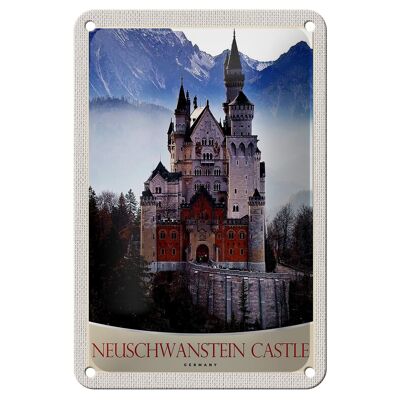 Cartel de chapa de viaje, 12x18cm, castillo de Neuschwanstein, cartel de Alemania