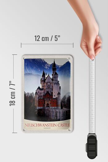 Panneau de voyage en étain, 12x18cm, château de Neuschwanstein, allemagne 5