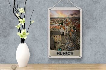 Panneau de voyage en étain, 12x18cm, vue de Munich, allemagne 4