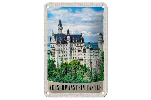 Blechschild Reise 12x18cm Neuschwanstein Schloss Architektur Schild