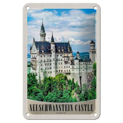 Cartel de chapa de viaje, 12x18cm, cartel de arquitectura del castillo de Neuschwanstein