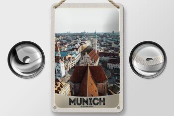 Panneau de voyage en étain 12x18cm, panneau d'église de la vieille ville de Munich, en allemagne 2