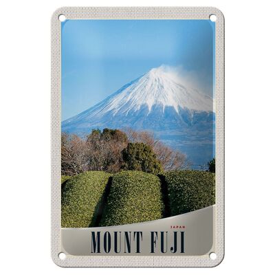 Letrero de chapa de viaje, 12x18cm, Mont Fuji, Japón, Asia, montañas, cartel natural