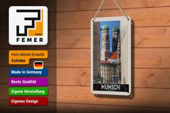Panneau de voyage en étain 12x18cm, panneau d'architecture médiévale de la ville de Munich 3