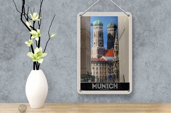 Panneau de voyage en étain 12x18cm, panneau d'architecture médiévale de la ville de Munich 4