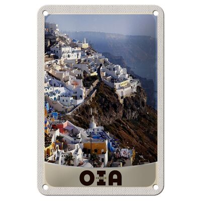 Tin sign travel 12x18cm Oia Greece Europe island sign