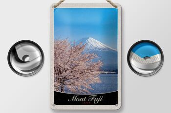 Panneau de voyage en étain, 12x18cm, Mont Fuji, japon, asie, signe d'arbre 2