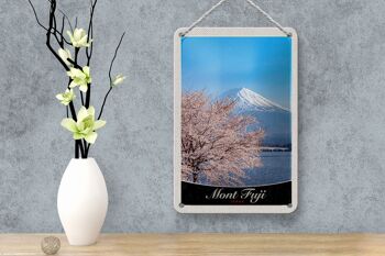 Panneau de voyage en étain, 12x18cm, Mont Fuji, japon, asie, signe d'arbre 4