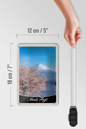 Panneau de voyage en étain, 12x18cm, Mont Fuji, japon, asie, signe d'arbre 5