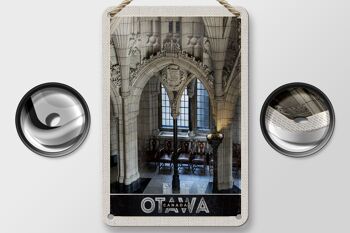 Panneau de voyage en étain 12x18cm, panneau de Sculpture intérieure d'église d'Ottawa Canada 2
