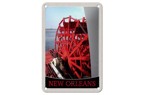 Blechschild Reise 12x18cm New Orleans Amerika USA Steambot Schild