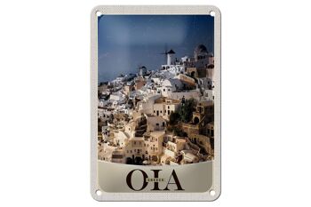 Signe de voyage en étain, 12x18cm, Oia, île de grèce, signe de vacances 1