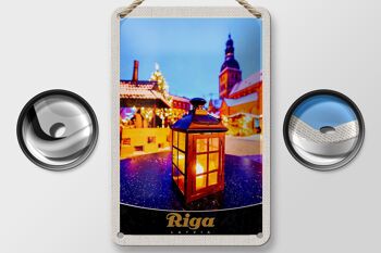 Panneau de voyage en étain, 12x18cm, Riga, lettonie, lanterne de noël 2