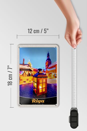 Panneau de voyage en étain, 12x18cm, Riga, lettonie, lanterne de noël 5