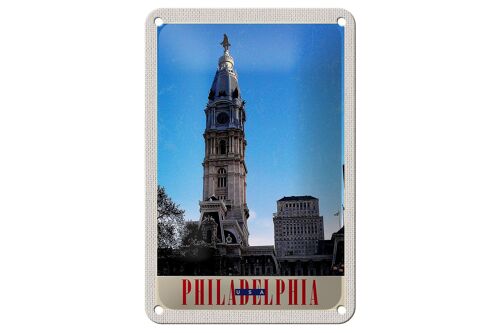 Blechschild Reise 12x18cm Philadelphia USA Amerika Architektur Schild