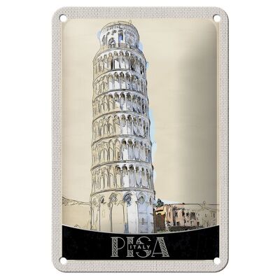 Blechschild Reise 12x18cm Pisa Italien Schiefer Turm Architektur Schild