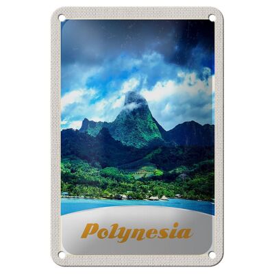 Blechschild Reise 12x18cm Polynesien Insel Australien Pazifik Schild