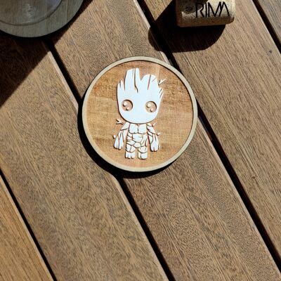 Baby Groot Wood Coaster - Housewarming Gift - Guardians of the Galaxy