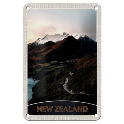 Targa in metallo da viaggio 12x18 cm Segnale stradale della città dell'isola delle montagne della Nuova Zelanda
