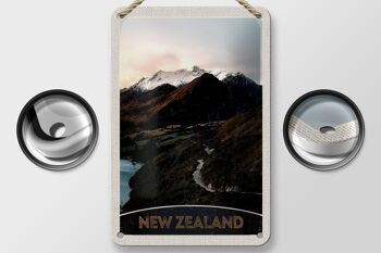 Panneau de voyage en étain, 12x18cm, montagne de nouvelle-zélande, île, ville, panneau de rue 2