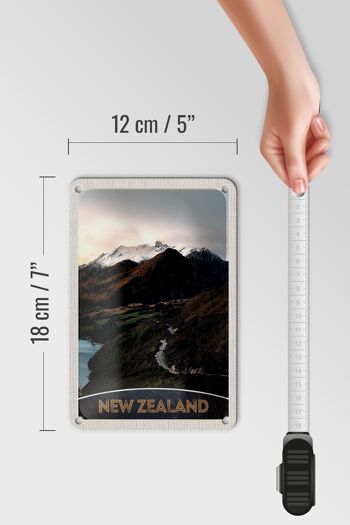 Panneau de voyage en étain, 12x18cm, montagne de nouvelle-zélande, île, ville, panneau de rue 5