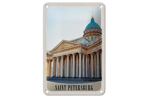 Blechschild Reise 12x18cm Saint Petersburg Russland Kirche Schild