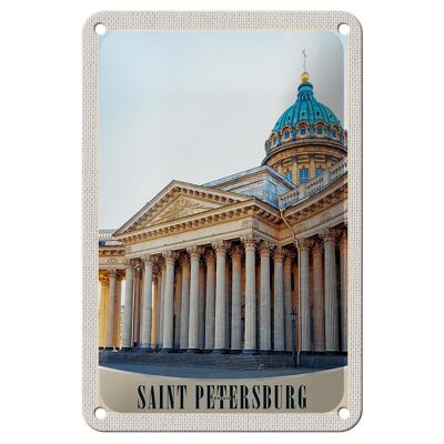 Blechschild Reise 12x18cm Saint Petersburg Russland Kirche Schild